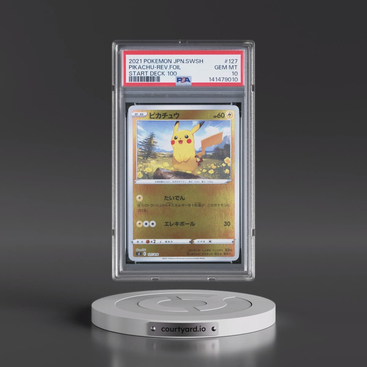 2021 Pokémon Sword & Shield Start Deck 100 #127 Pikachu - Reverse Foil (PSA 10 GEM MINT)