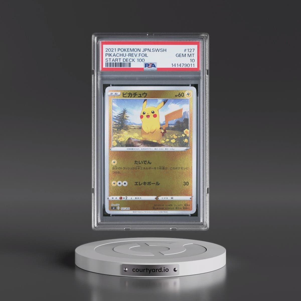 2021 Pokémon Sword & Shield Start Deck 100 #127 Pikachu - Reverse Foil (PSA 10 GEM MINT)