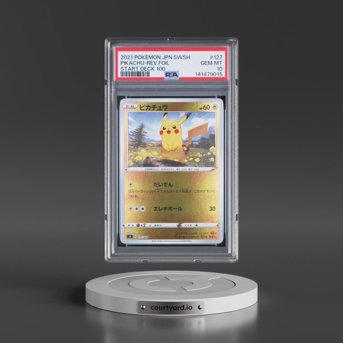 2021 Pokémon Sword & Shield Start Deck 100 #127 Pikachu - Reverse Foil (PSA 10 GEM MINT)