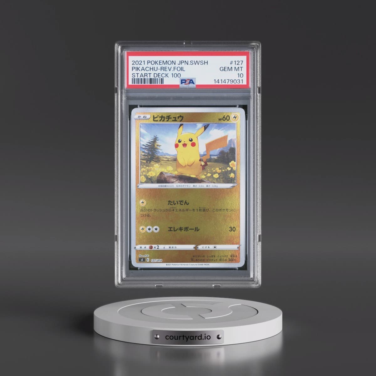 2021 Pokémon Sword & Shield Start Deck 100 #127 Pikachu - Reverse Foil (PSA 10 GEM MINT)