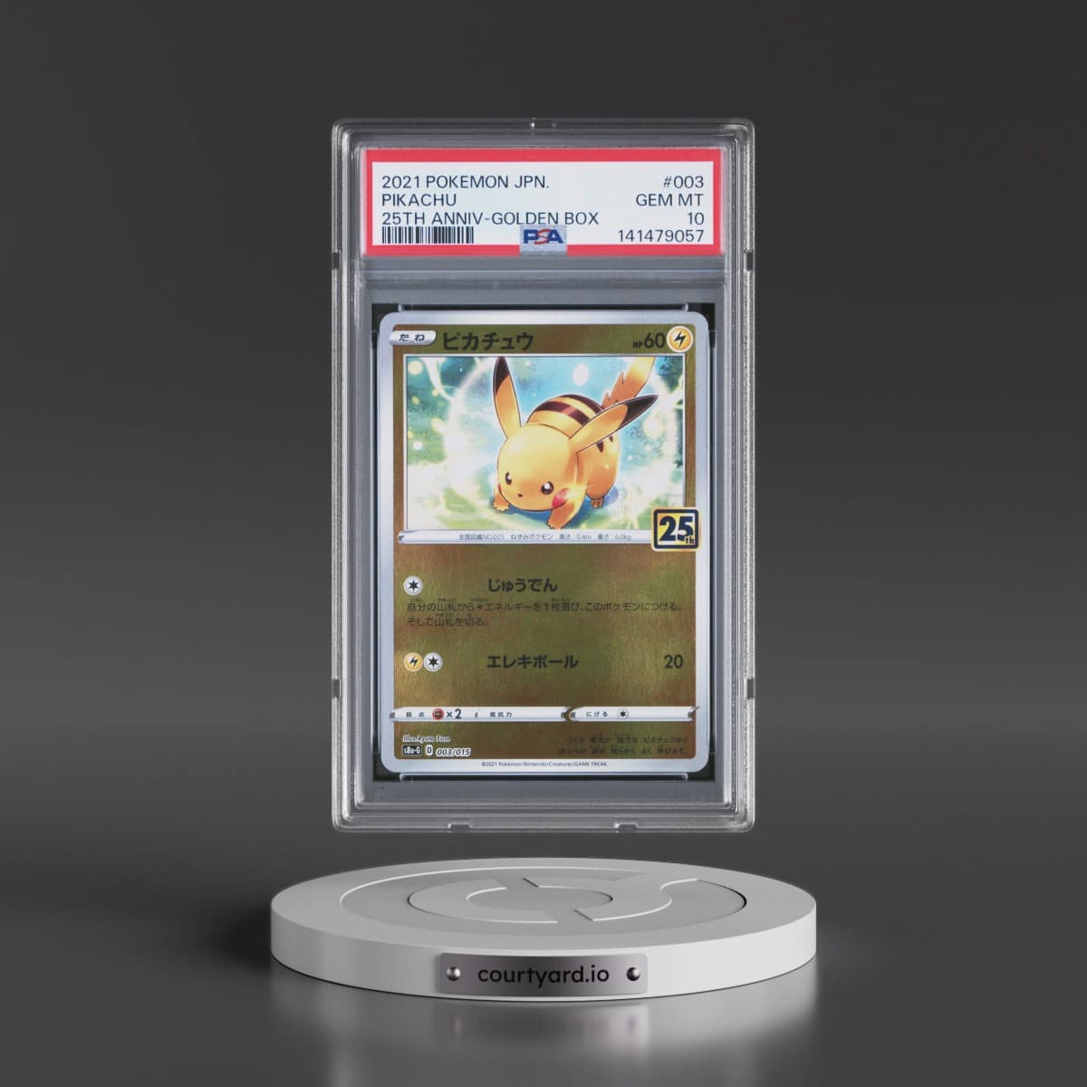 2021 Pokémon Asia 25th Anniversary Promo #003 Pikachu - Golden Box (PSA 10 GEM MINT)