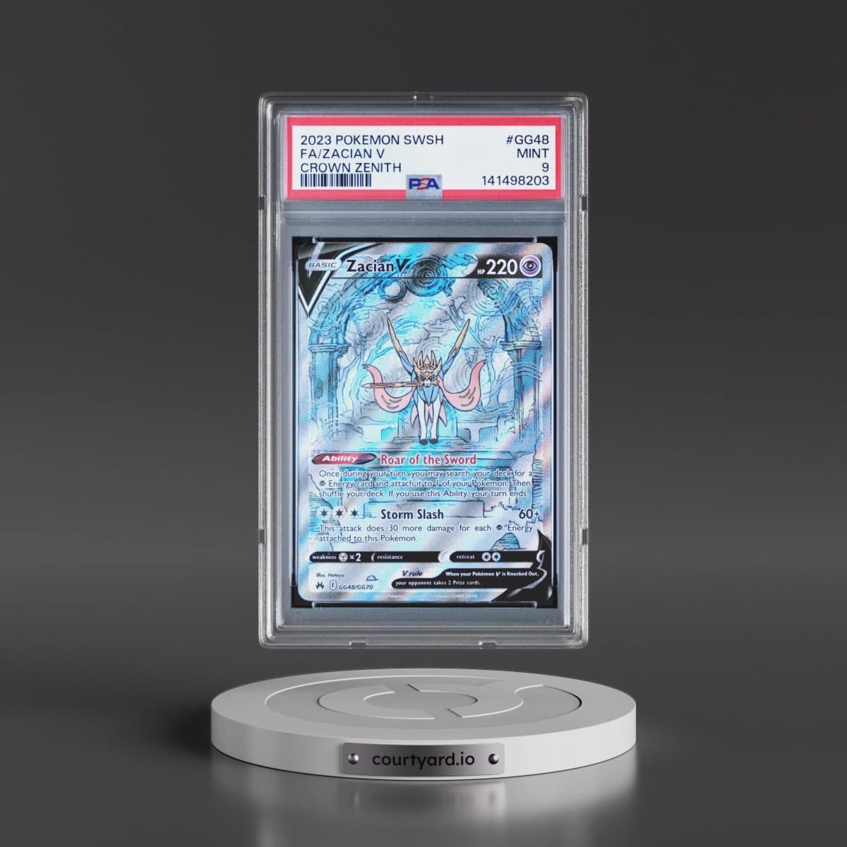 2023 Pokémon Sword and Shield Crown Zenith #GG48 Zacian V - Holo Full Art (PSA 9 MINT)