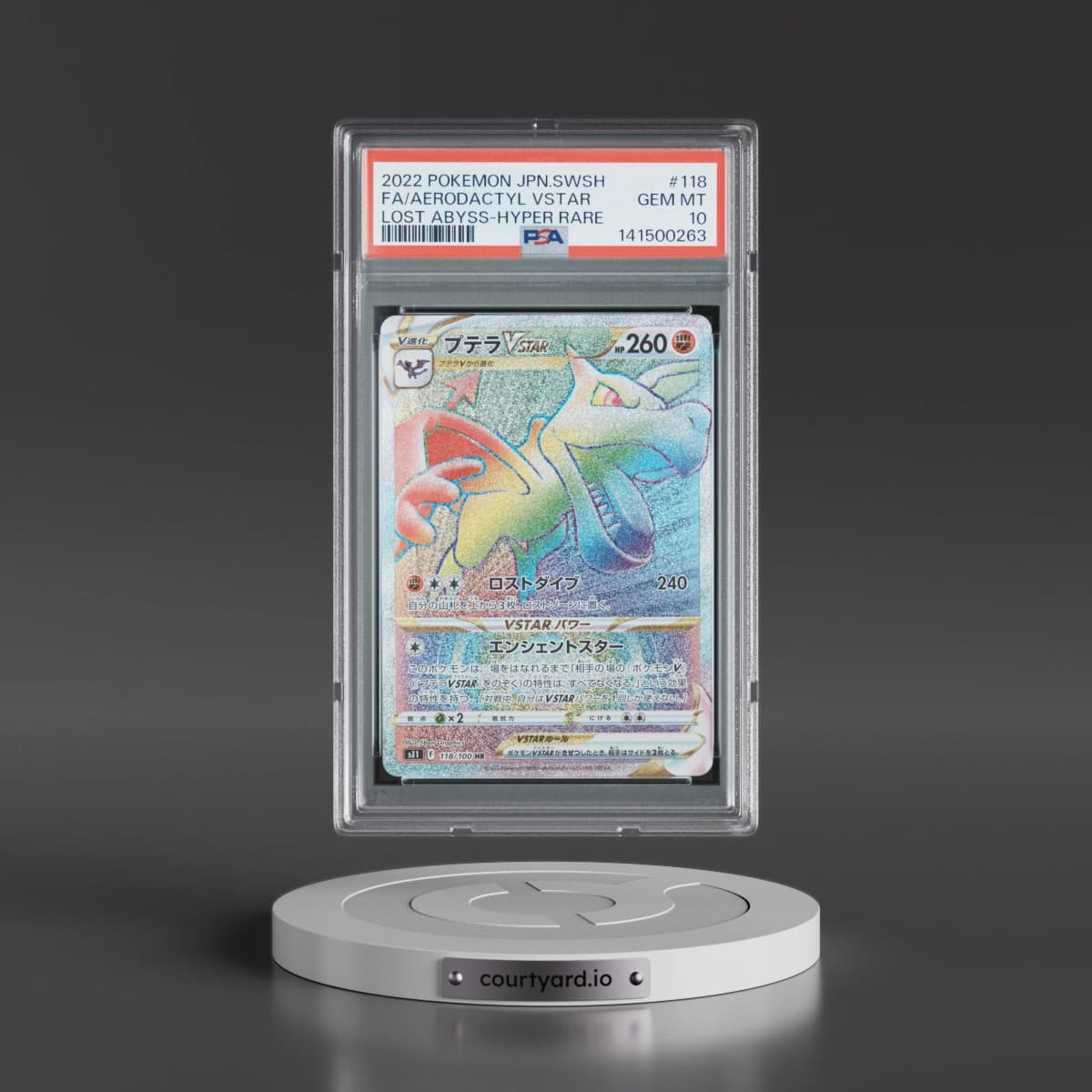 2022 Pokémon Sword & Shield Lost Abyss #118 Aerodactyl Vstar - Full Art Hyper Rare (PSA 10 GEM MINT)