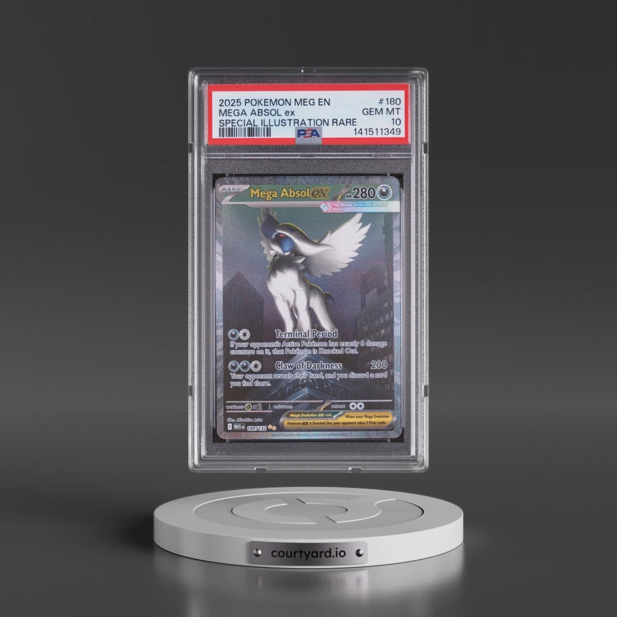 2025 Pokémon Meg EN-Mega Evolution #180 Mega Absol EX - Holo Special Illustration Rare (PSA 10 GEM MINT)