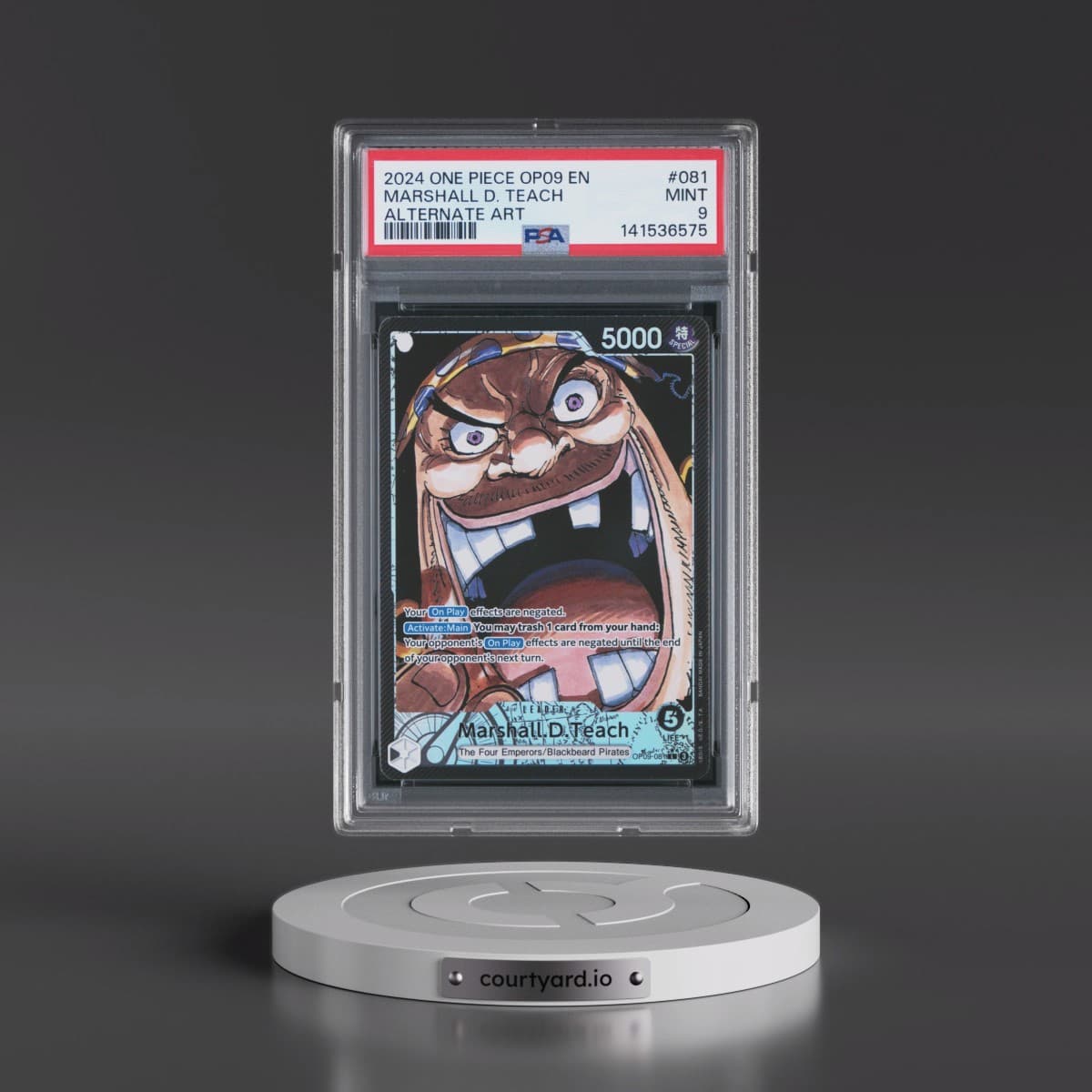 2024 One Piece OP09-Emperors in the New World #081 Marshall D. Teach - Alternate Art (PSA 9 MINT)