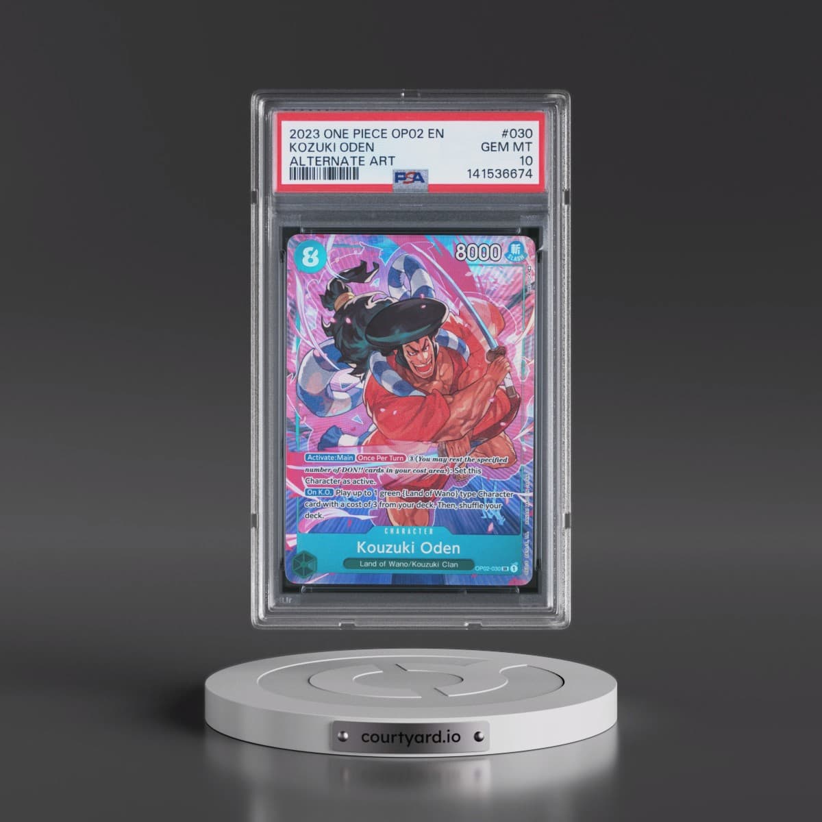 2023 One Piece OP02-Paramount War #030 Kozuki Oden - Alternate Art (PSA 10 GEM MINT)