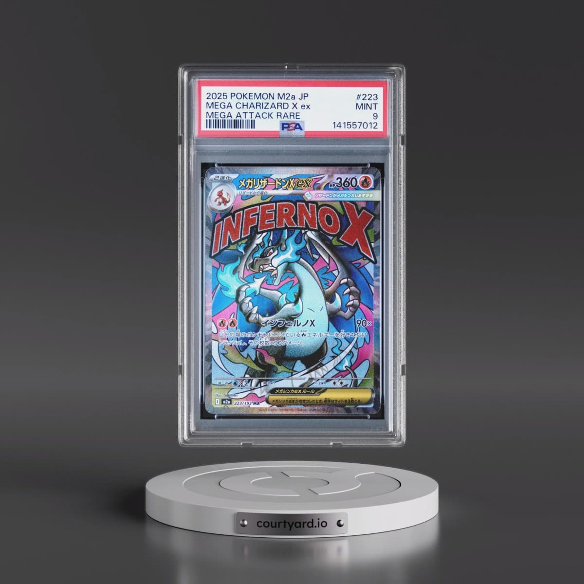 2025 Pokémon M2a-Mega Dream EX #223 Mega Charizard X EX - Holo Mega Attack Rare (PSA 9 MINT)