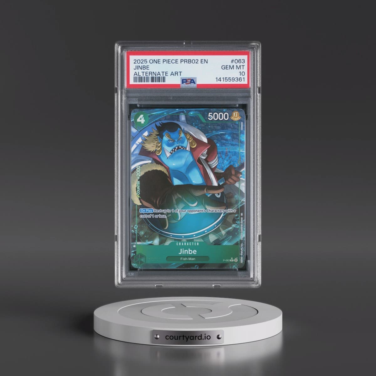 2025 One Piece PRB02-Premium Booster -One Piece Card the Best- Vol.2 #063 Jinbe - Alternate Art (PSA 10 GEM MINT)