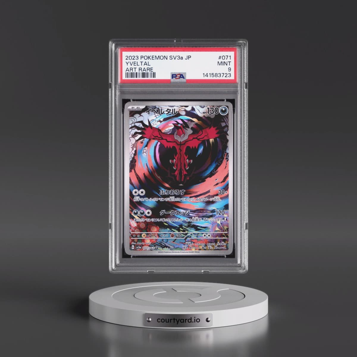 2023 Pokémon Sv3a-Raging Surf #071 Yveltal - Art Rare (PSA 9 MINT)