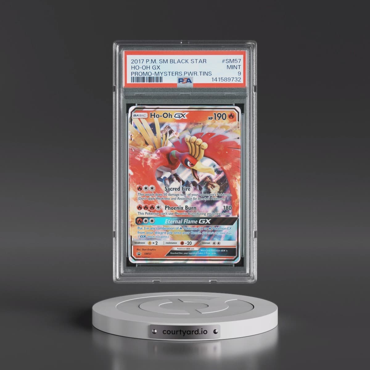 2017 Pokémon SM Black Star Promo #SM57 HO-Oh GX - Holo Mysterious Powers Tins (PSA 9 MINT)