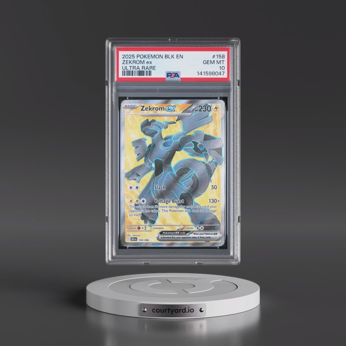2025 Pokémon Blk EN-Black Bolt #158 Zekrom EX - Holo Ultra Rare (PSA 10 GEM MINT)