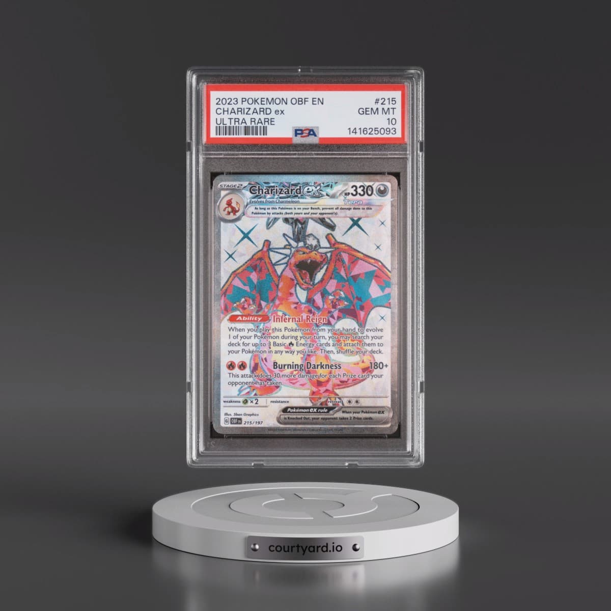 2023 Pokémon Obf EN-Obsidian Flames #215 Charizard EX - Holo Ultra Rare (PSA 10 GEM MINT)