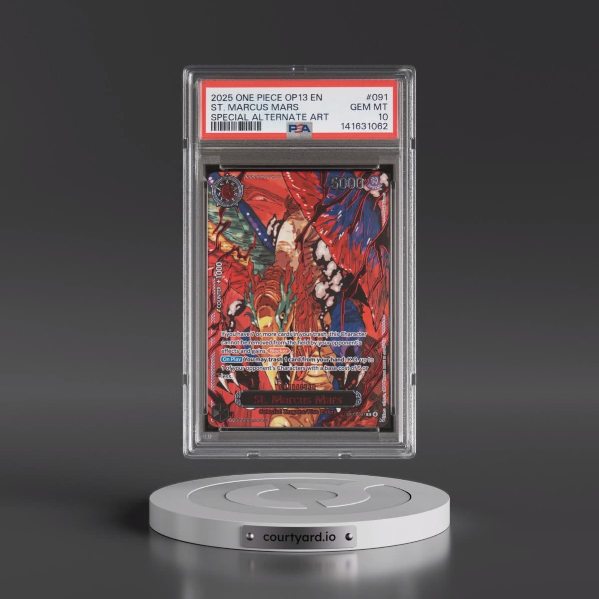 2025 One Piece OP13-Carrying on His Will #091 St. Marcus Mars - Special Alternate Art (PSA 10 GEM MINT)