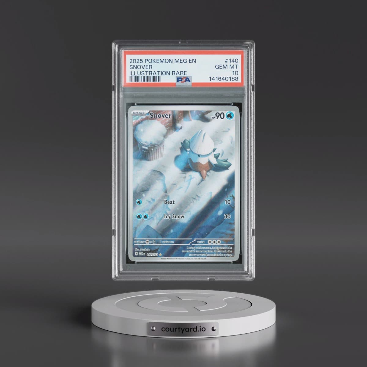 2025 Pokémon Meg EN-Mega Evolution #140 Snover - Illustration Rare (PSA 10 GEM MINT)