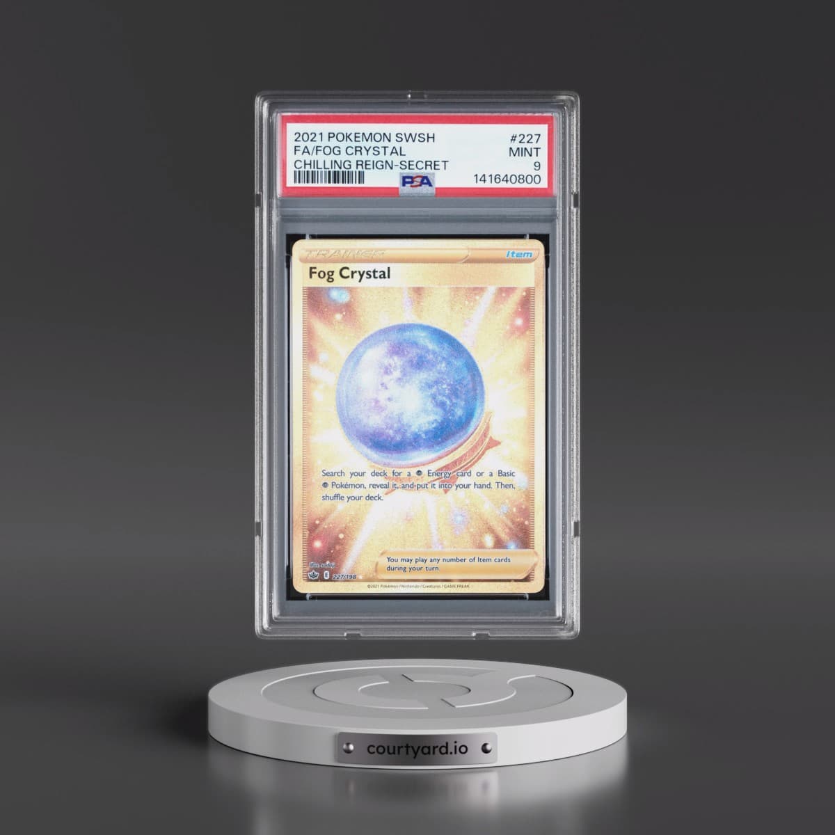 2021 Pokémon Sword & Shield Chilling Reign #227 Fog Crystal - Full Art Secret (PSA 9 MINT)