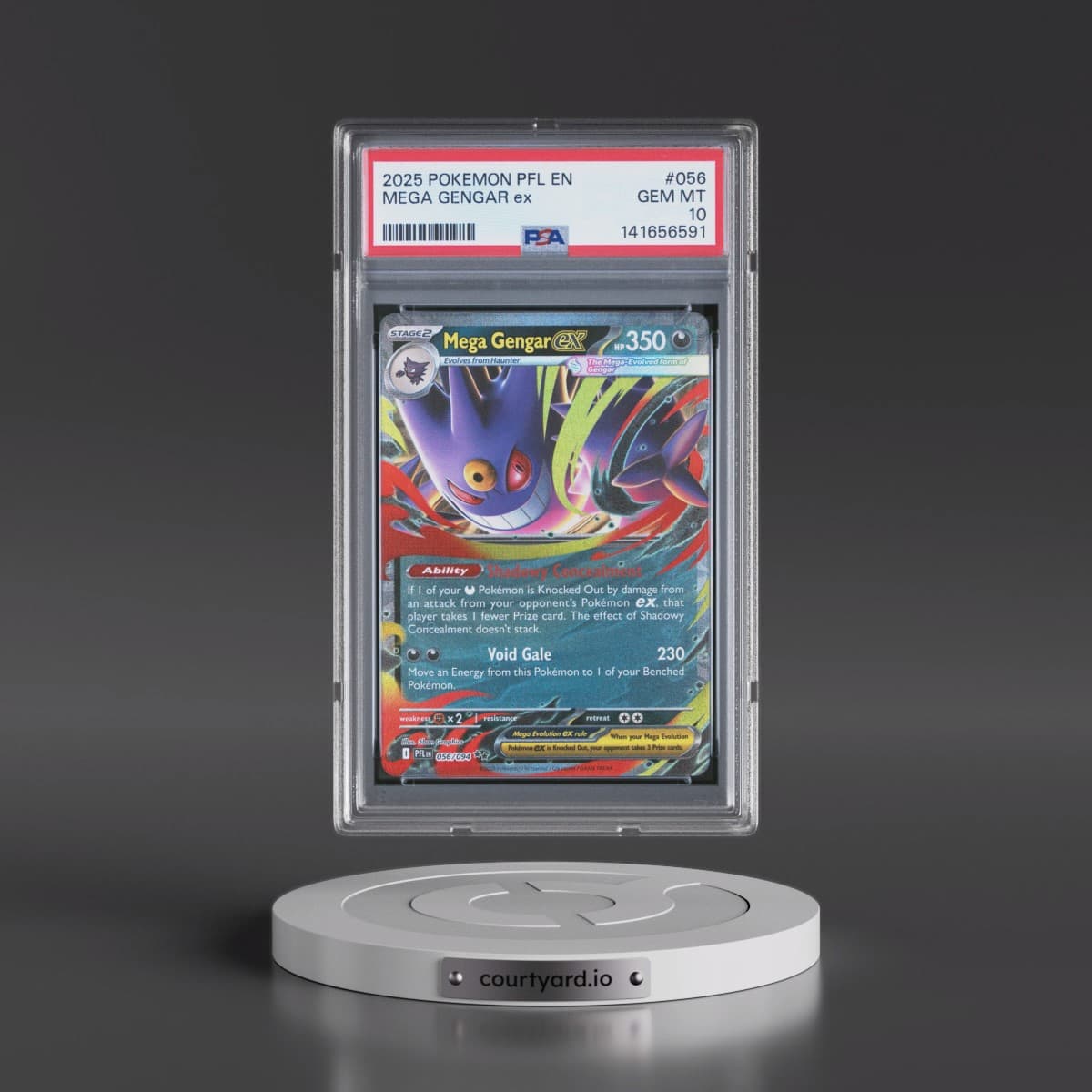 2025 Pokémon Pfl EN-Phantasmal Flames #056 Mega Gengar EX - Holo (PSA 10 GEM MINT)