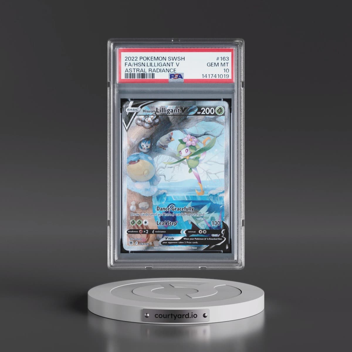 2022 Pokémon Sword & Shield Astral Radiance #163 Hisuian Lilligant V - Holo Full Art (PSA 10 GEM MINT)