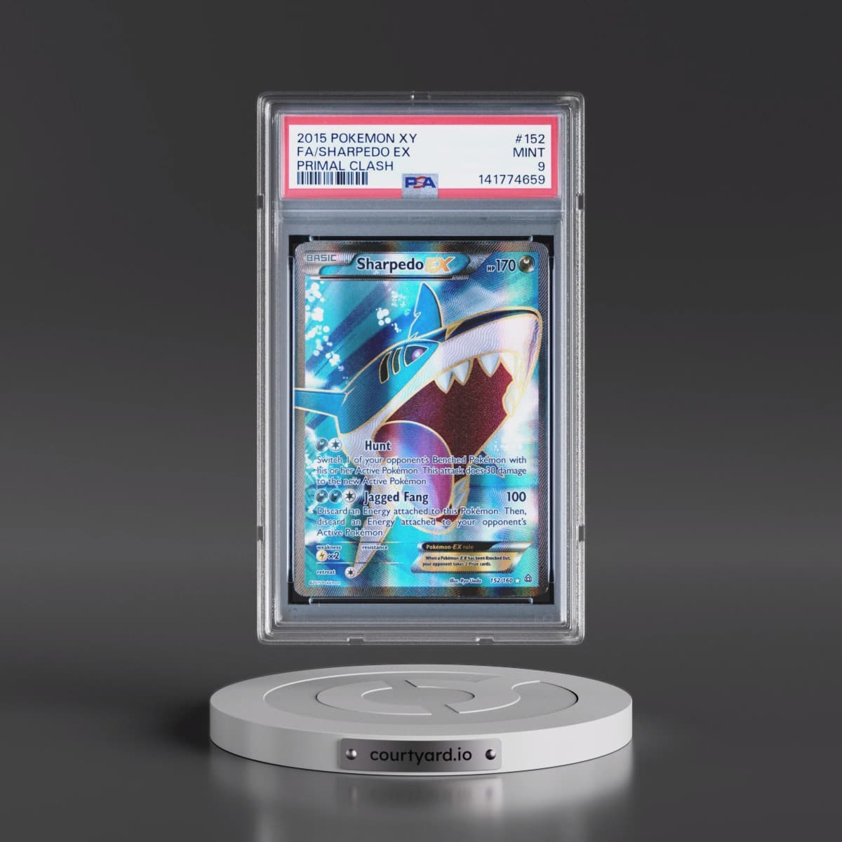2015 Pokémon XY Primal Clash #152 Sharpedo EX - Holo Full Art (PSA 9 MINT)
