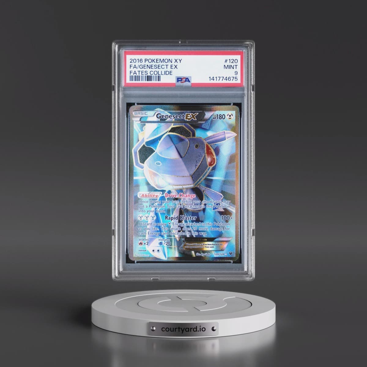 2016 Pokémon XY Fates Collide #120 Genesect EX - Holo Full Art (PSA 9 MINT)