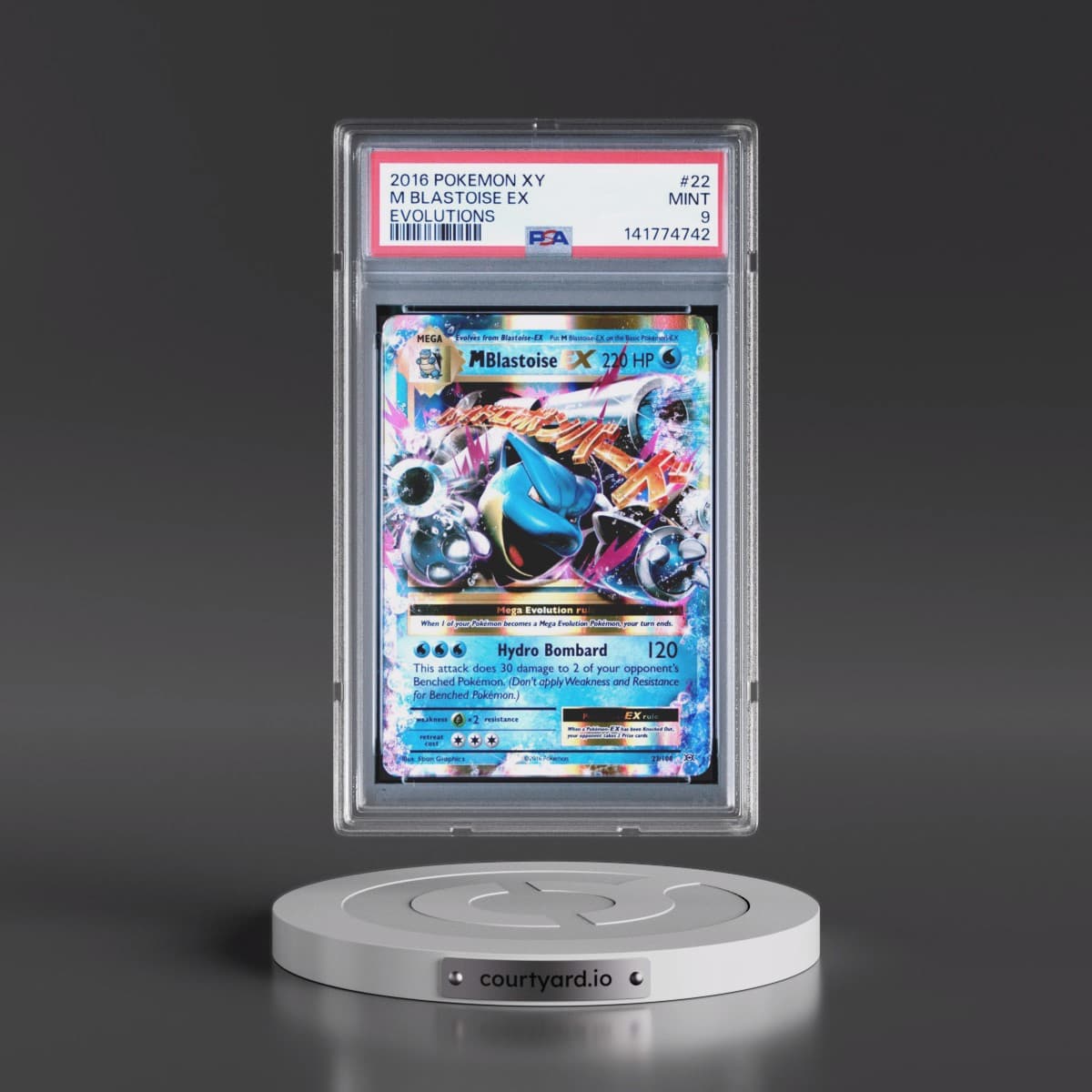 2016 Pokémon XY Evolutions #22 M Blastoise EX - Holo (PSA 9 MINT)