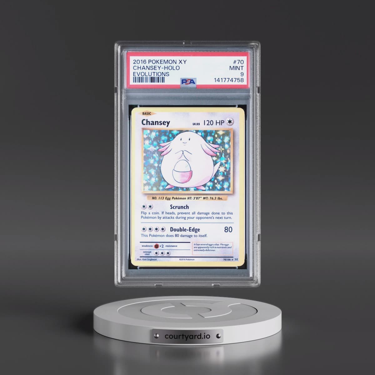2016 Pokémon XY Evolutions #70 Chansey - Holo (PSA 9 MINT)