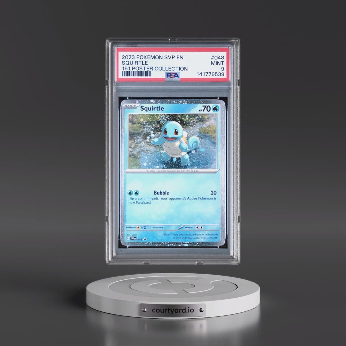 2023 Pokémon Svp EN-SV Black Star Promo #048 Squirtle - 151 Poster Collection (PSA 9 MINT)