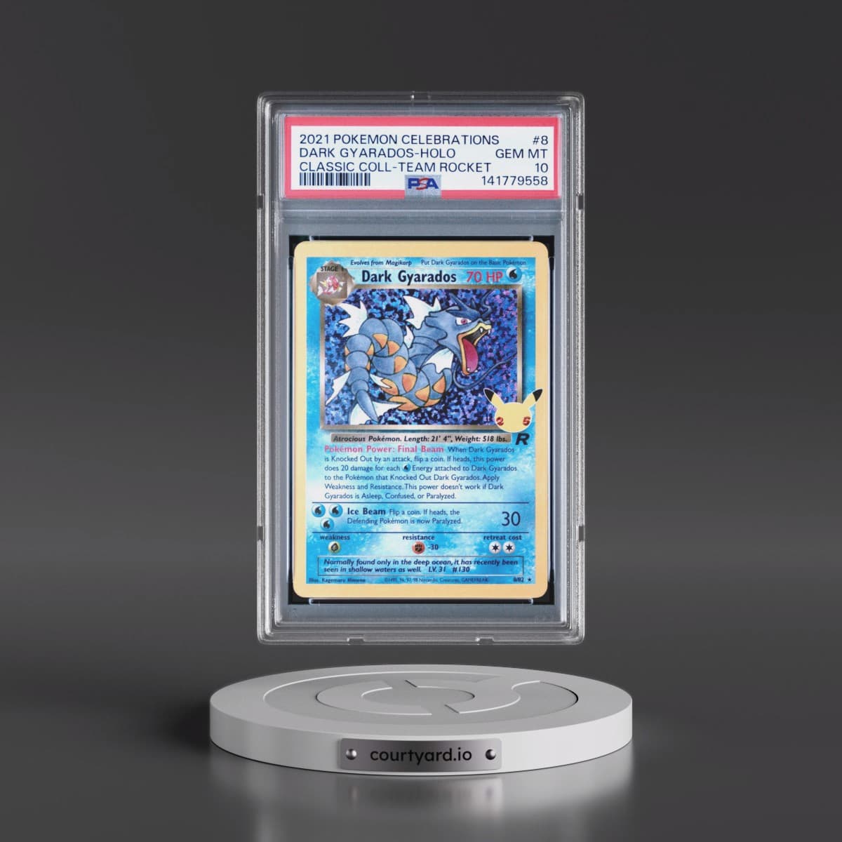 2021 Pokémon Celebrations Classic Collection #8 Dark Gyarados - Holo (PSA 10 GEM MINT)