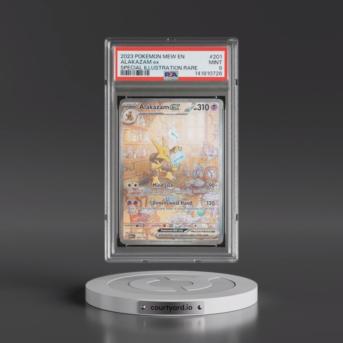 2023 Pokémon Mew EN-151 #201 Alakazam EX - Holo Special Illustration Rare (PSA 9 MINT)