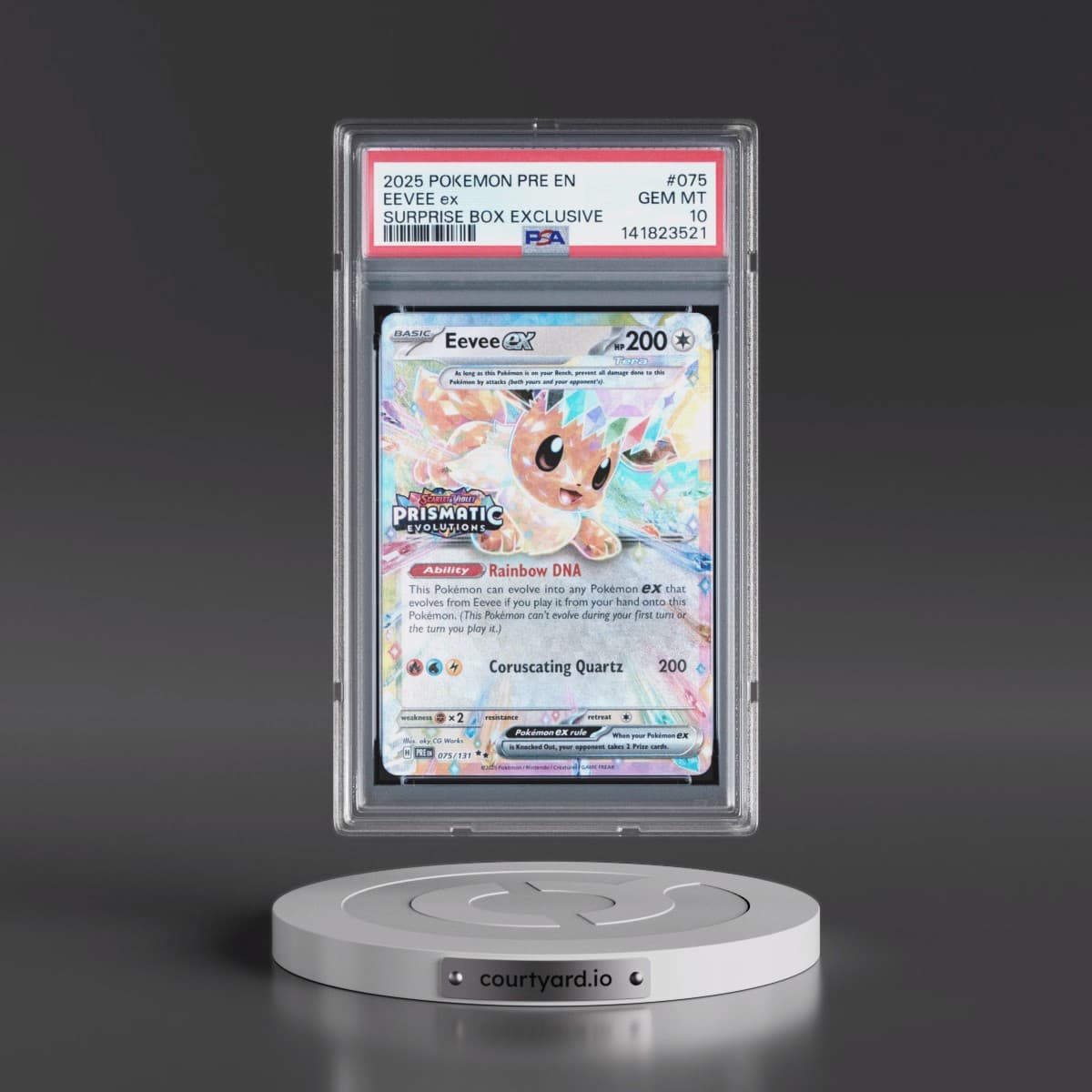 2025 Pokémon Pre EN-Prismatic Evolutions #075 Eevee EX - Holo Surprise Box Exclusive (PSA 10 GEM MINT)