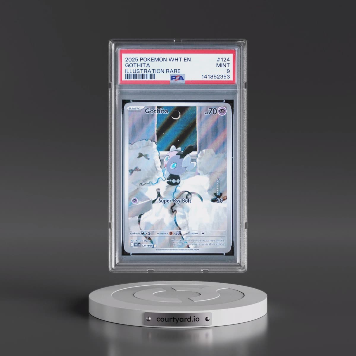 2025 Pokémon Wht EN-White Flare #124 Gothita - Illustration Rare (PSA 9 MINT)