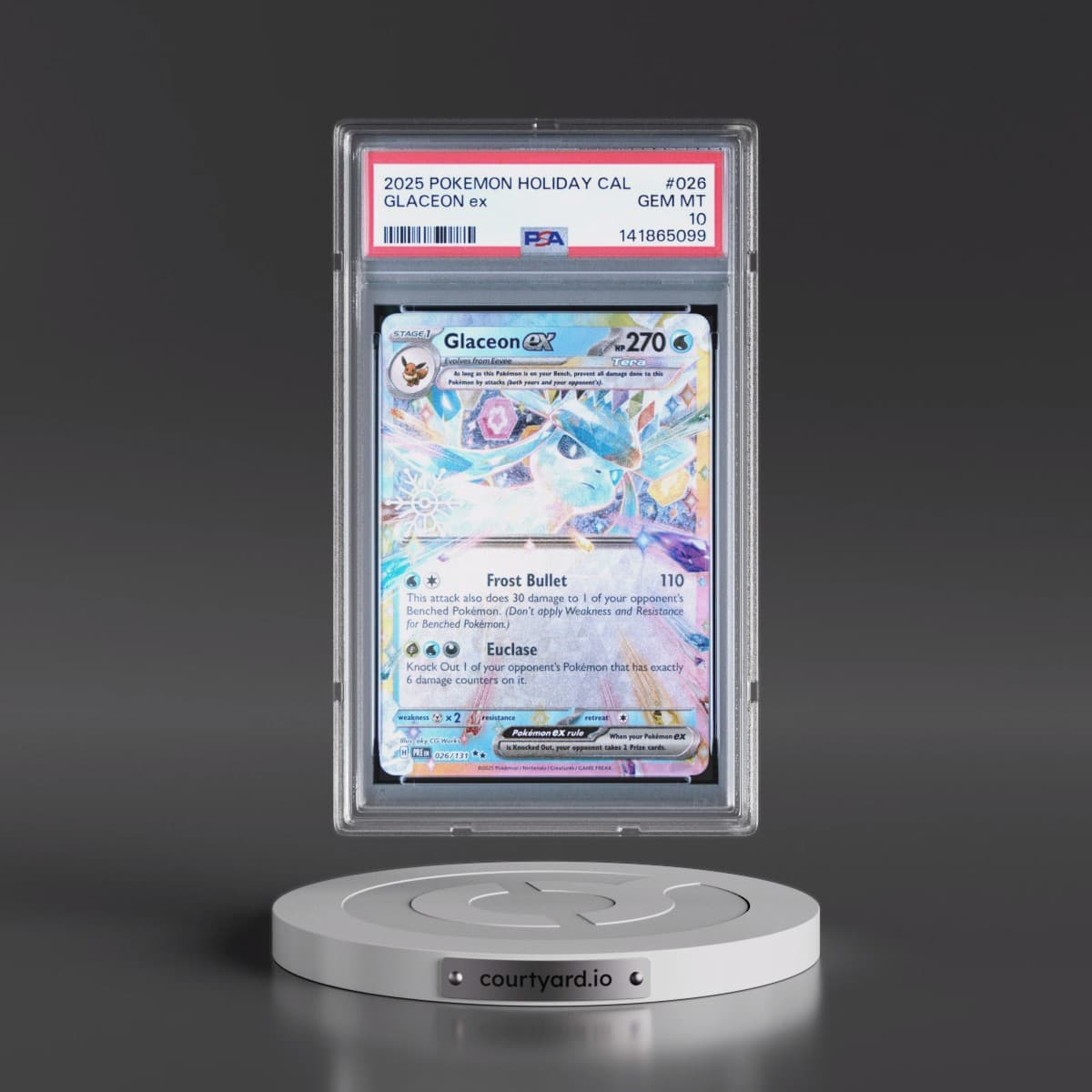 2025 Pokémon Holiday Calendar #026 Glaceon EX - Holo (PSA 10 GEM MINT)