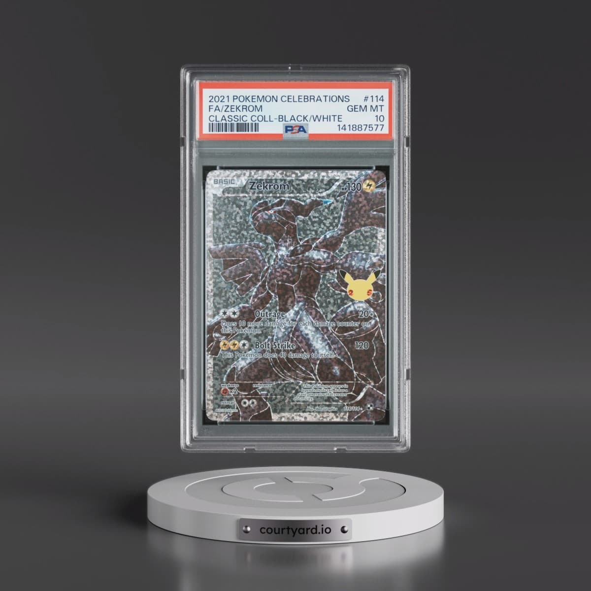 2021 Pokémon Celebrations Classic Collection #114 Zekrom - Full Art (PSA 10 GEM MINT)