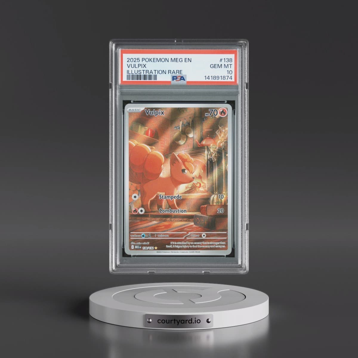 2025 Pokémon Meg EN-Mega Evolution #138 Vulpix - Illustration Rare (PSA 10 GEM MINT)