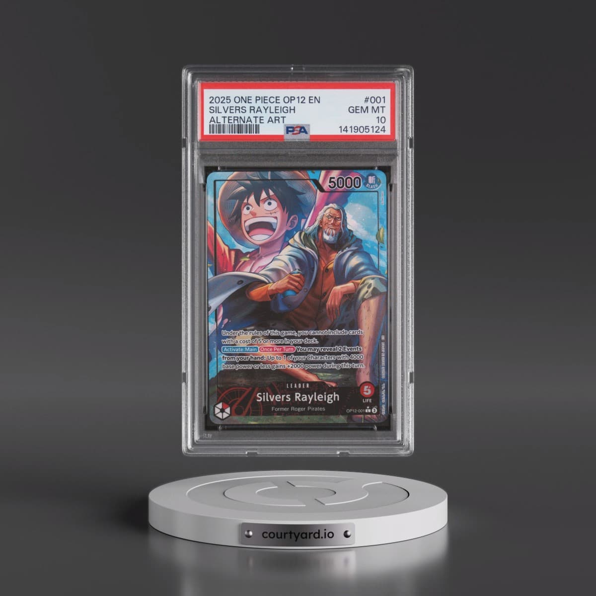 2025 One Piece OP12-Legacy of the Master #001 Silvers Rayleigh - Alternate Art (PSA 10 GEM MINT)