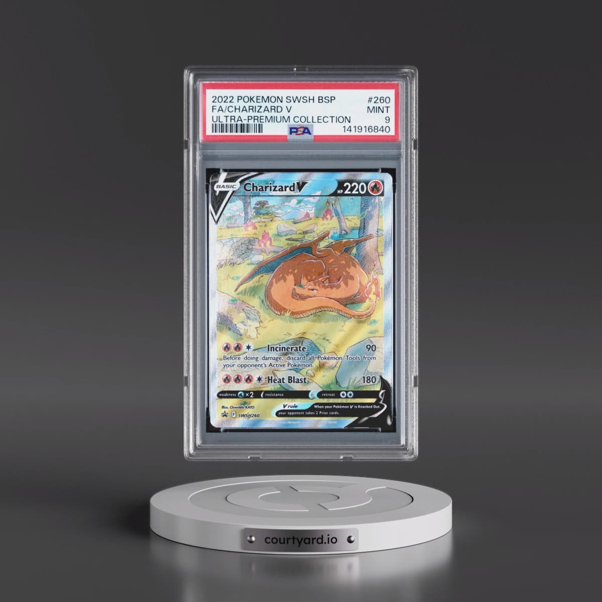 2022 Pokémon Swsh Black Star Promo #260 Charizard V - Holo Full Art Sword & Shield Ultra-Premium Collection-Charizard (PSA 9 MINT)