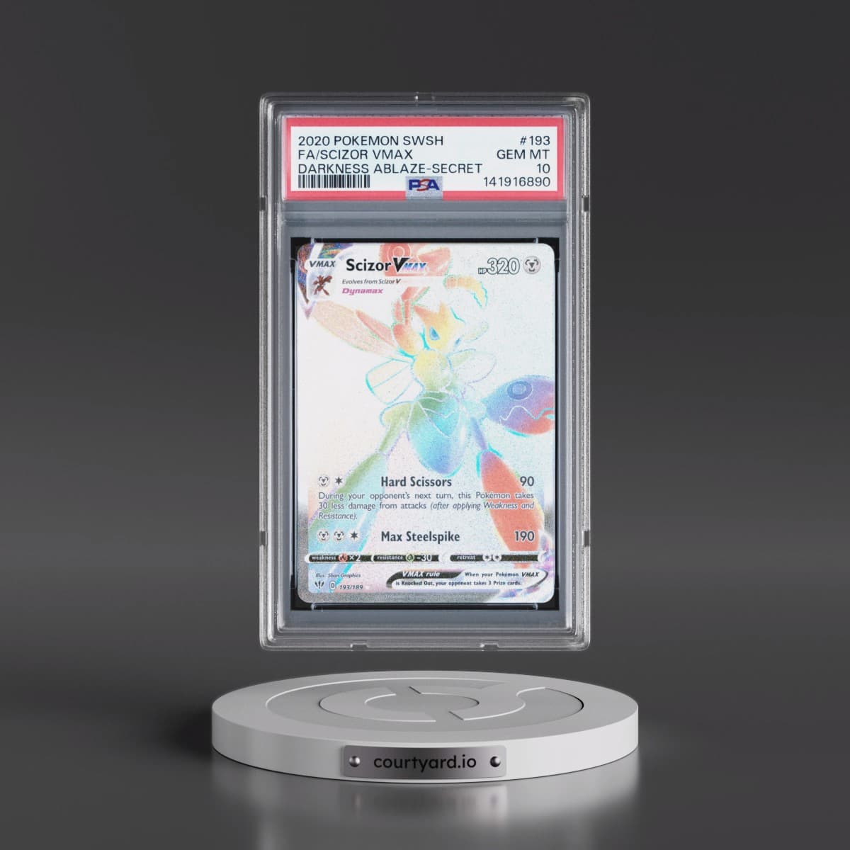 2020 Pokémon Sword & Shield Darkness Ablaze #193 Scizor Vmax - Full Art Secret (PSA 10 GEM MINT)