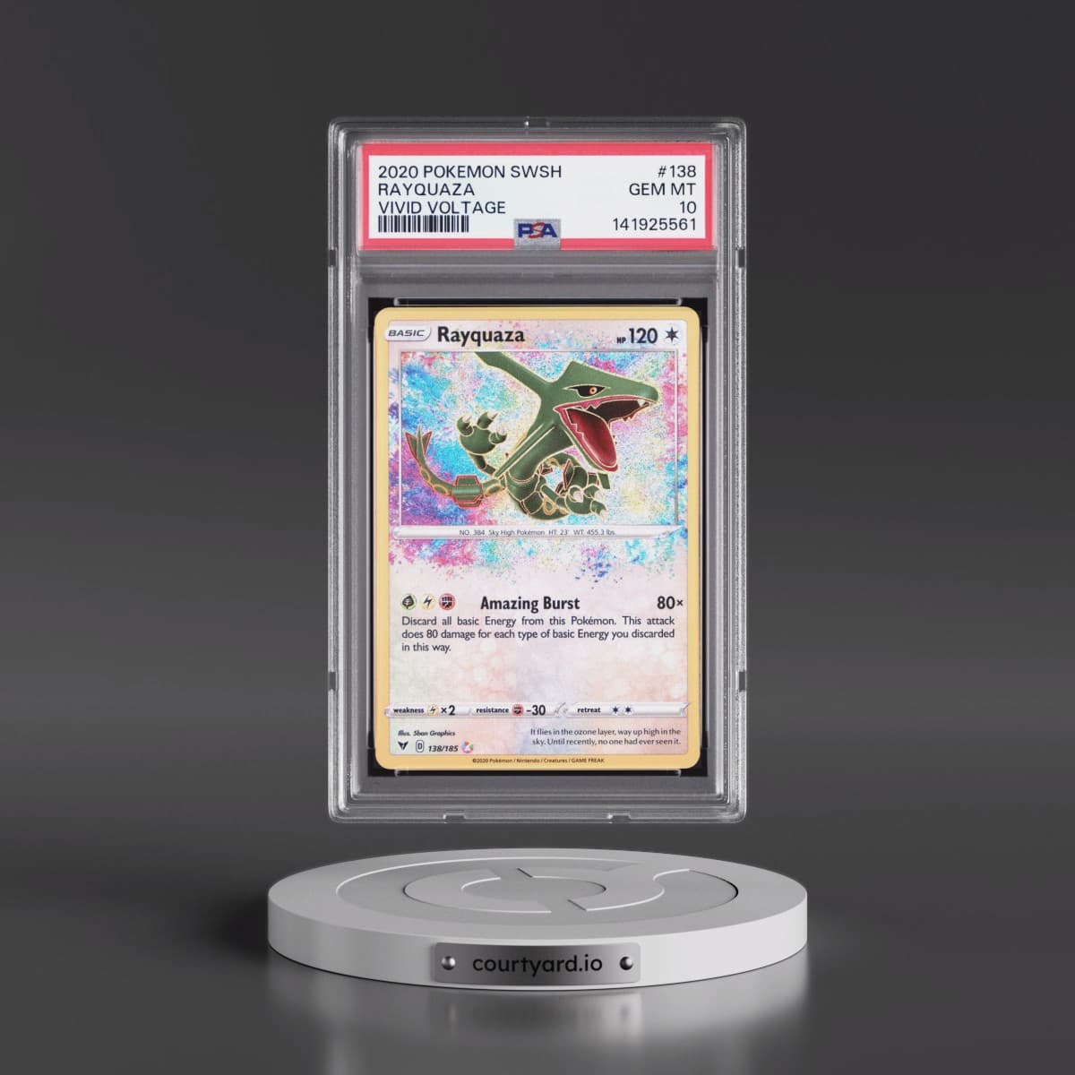 2020 Pokémon Sword & Shield Vivid Voltage #138 Rayquaza (PSA 10 GEM MINT)