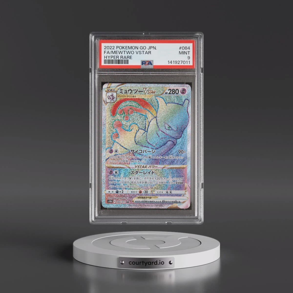 2022 Pokémon Go #084 Mewtwo Vstar - Full Art Hyper Rare (PSA 9 MINT)