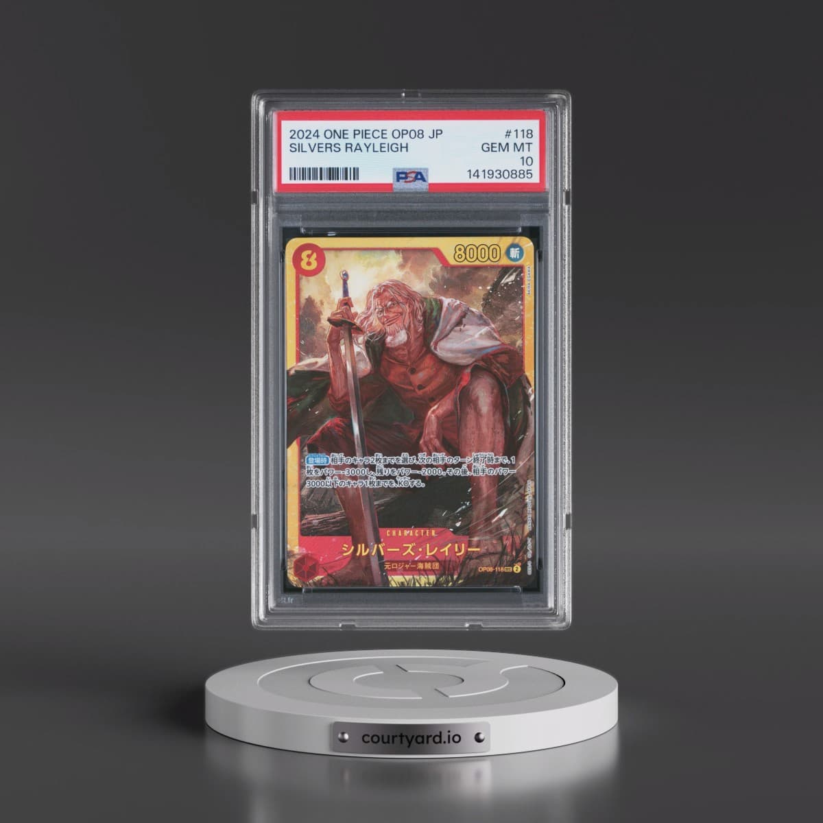 2024 One Piece Japanese OP08-Two Legends #118 Silvers Rayleigh (PSA 10 GEM MINT)