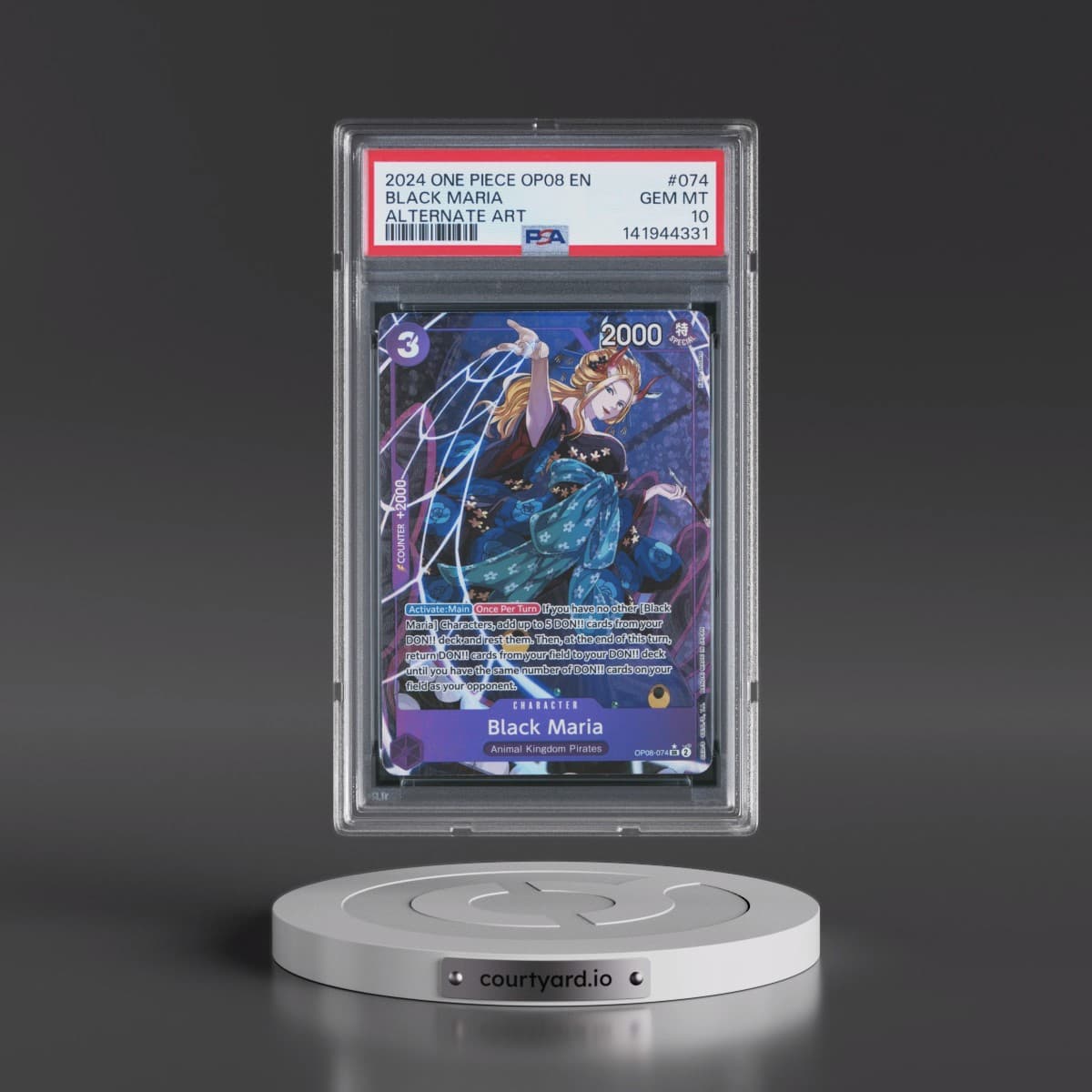 2024 One Piece OP08-Two Legends #074 Black Maria - Alternate Art (PSA 10 GEM MINT)