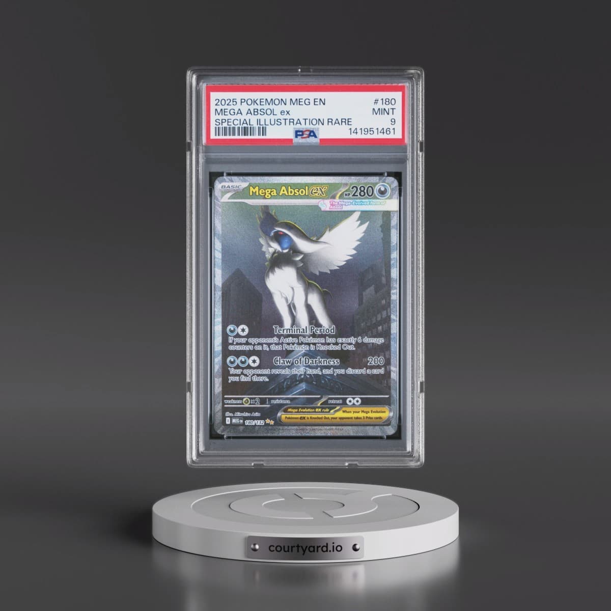 2025 Pokémon Meg EN-Mega Evolution #180 Mega Absol EX - Holo Special Illustration Rare (PSA 9 MINT)