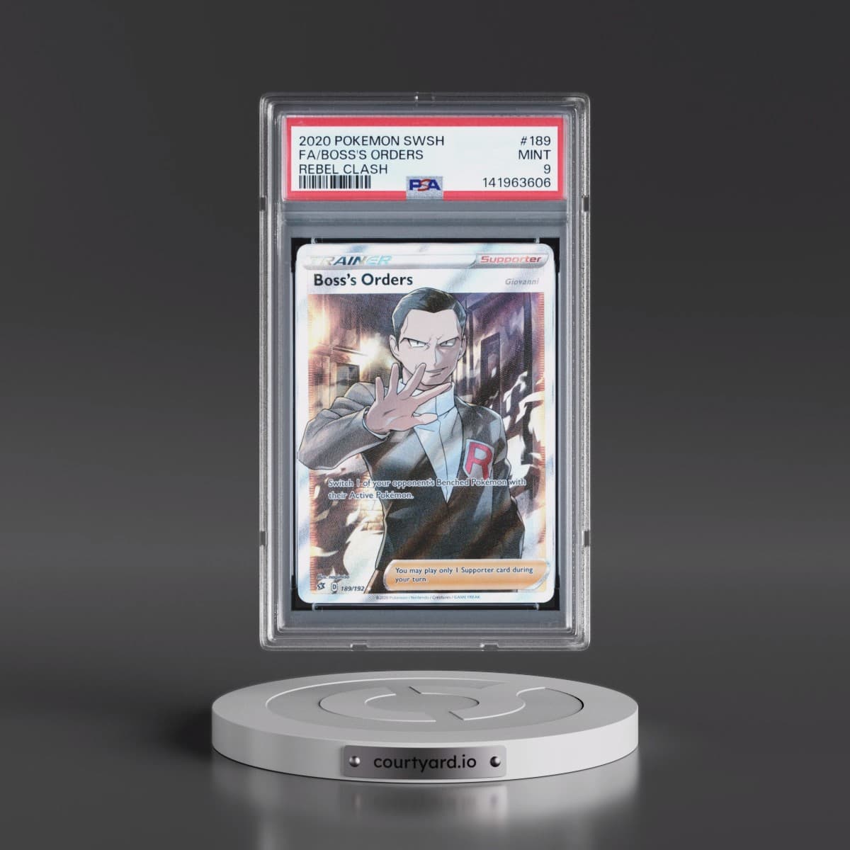 2020 Pokémon Sword & Shield Rebel Clash #189 Boss's Orders - Full Art (PSA 9 MINT)