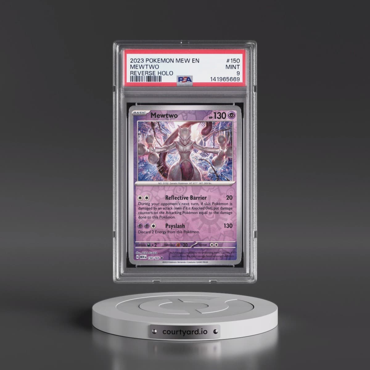 2023 Pokémon Mew EN-151 #150 Mewtwo - Reverse Holo (PSA 9 MINT)