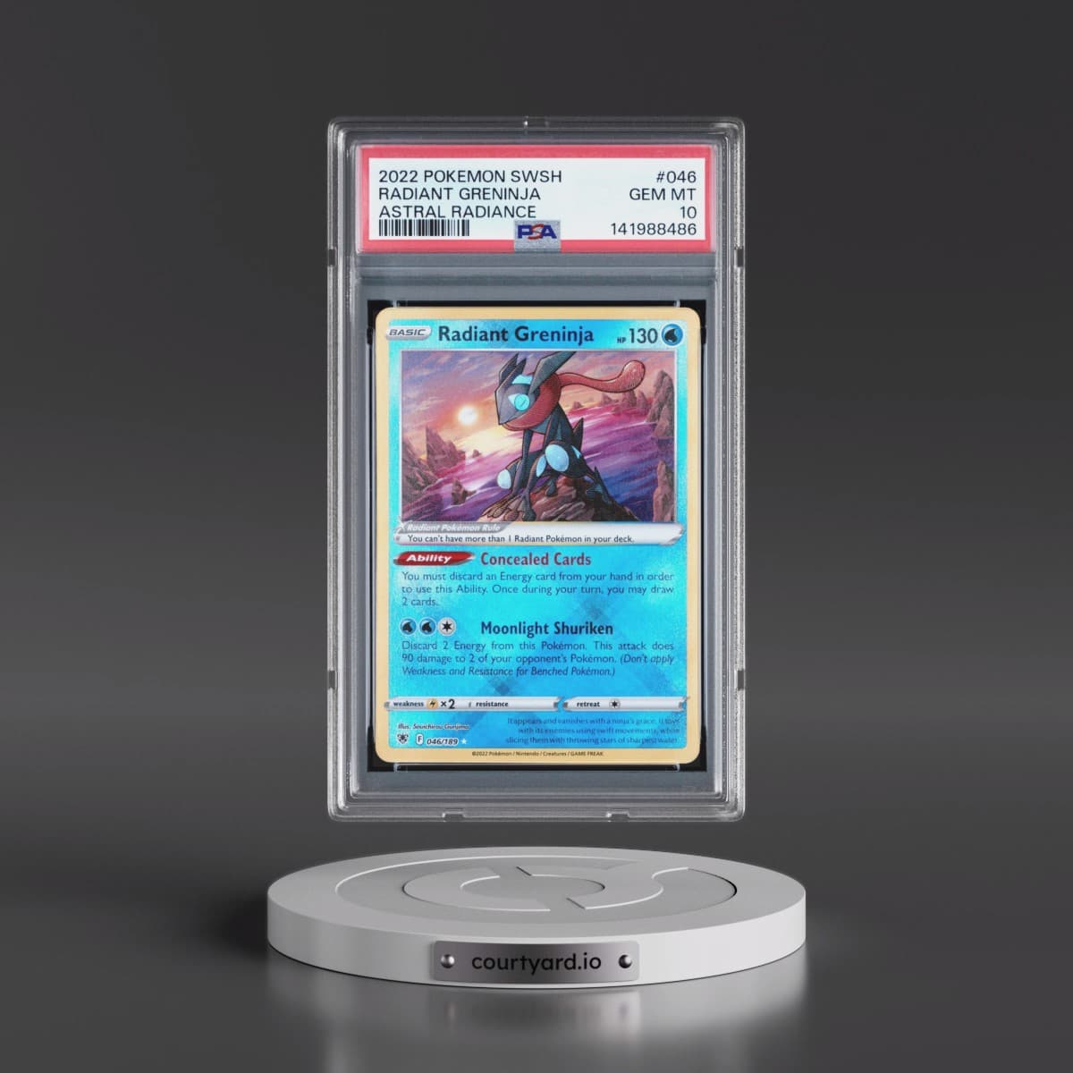 2022 Pokémon Sword & Shield Astral Radiance #046 Radiant Greninja - Holo (PSA 10 GEM MINT)