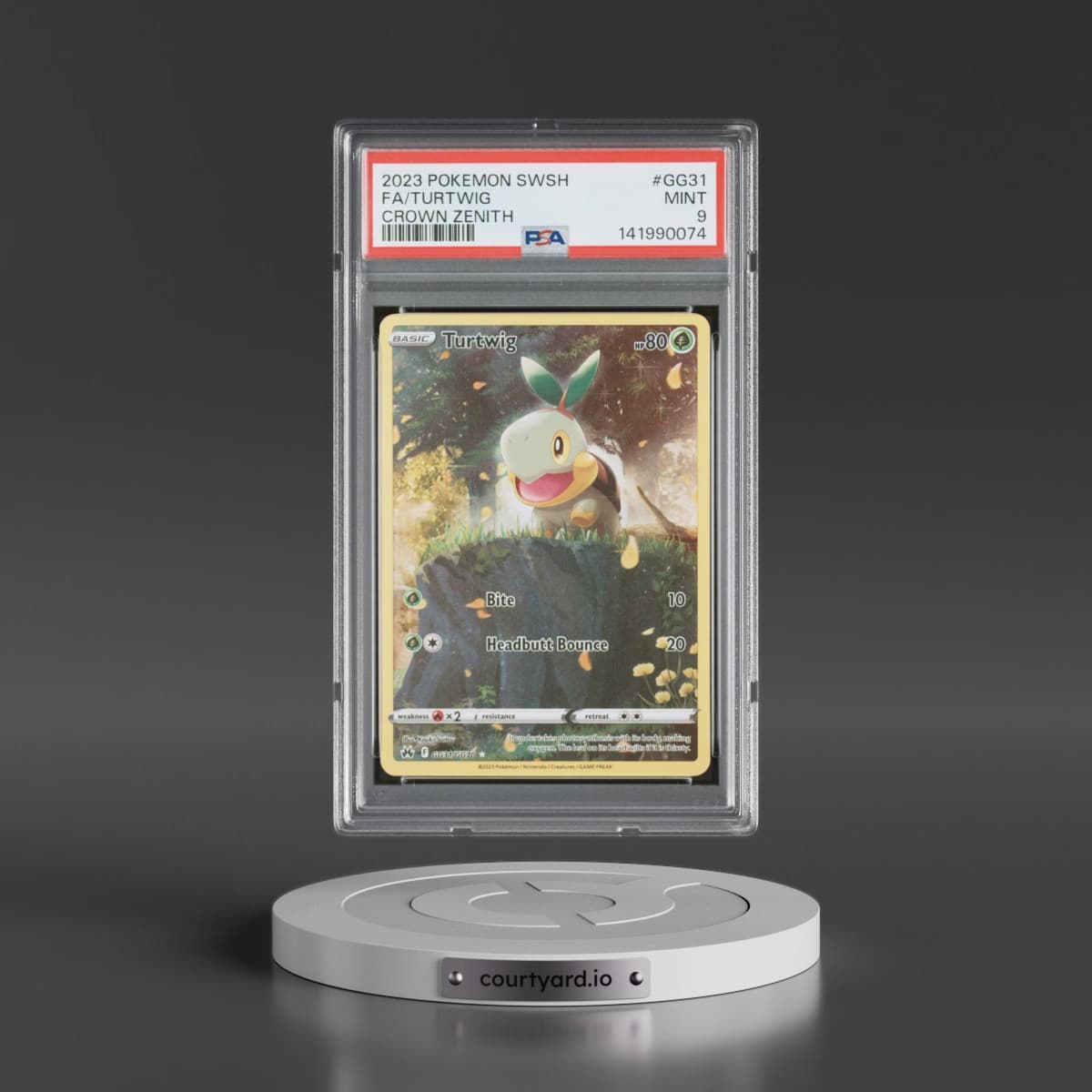2023 Pokémon Sword and Shield Crown Zenith #GG31 Turtwig - Full Art (PSA 9 MINT)