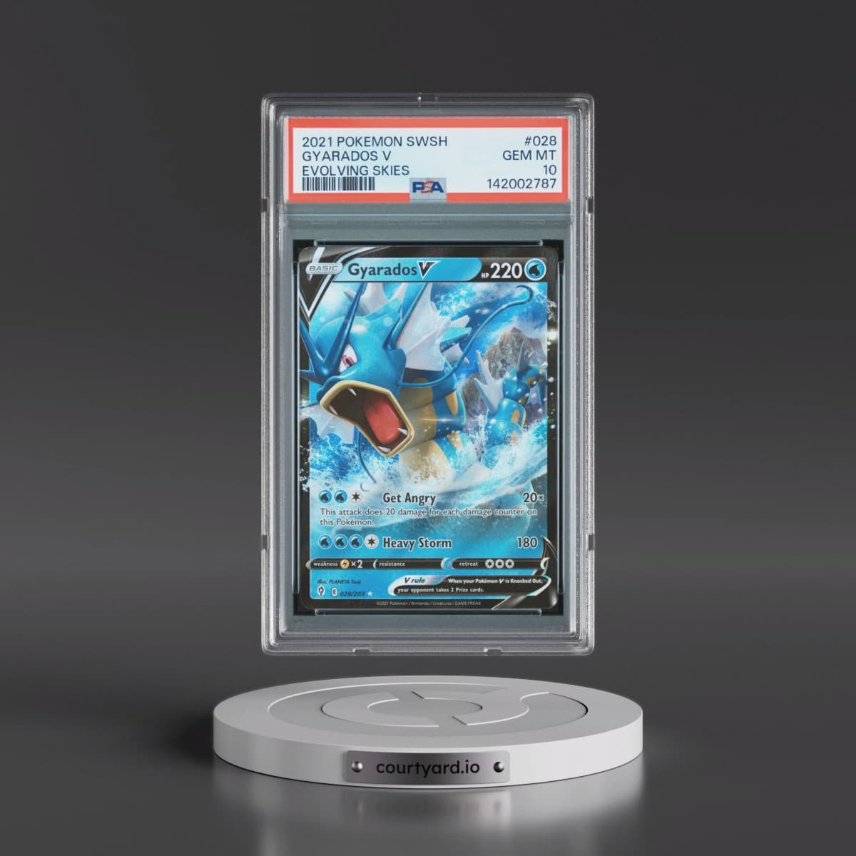2021 Pokémon Sword & Shield Evolving Skies #028 Gyarados V - Holo (PSA 10 GEM MINT)