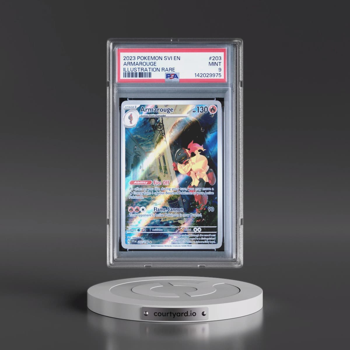 2023 Pokémon Svi EN-Scarlet & Violet #203 Armarouge - Illustration Rare (PSA 9 MINT)