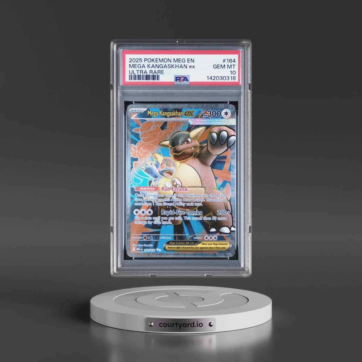 2025 Pokémon Meg EN-Mega Evolution #164 Mega Kangaskhan EX - Holo Ultra Rare (PSA 10 GEM MINT)