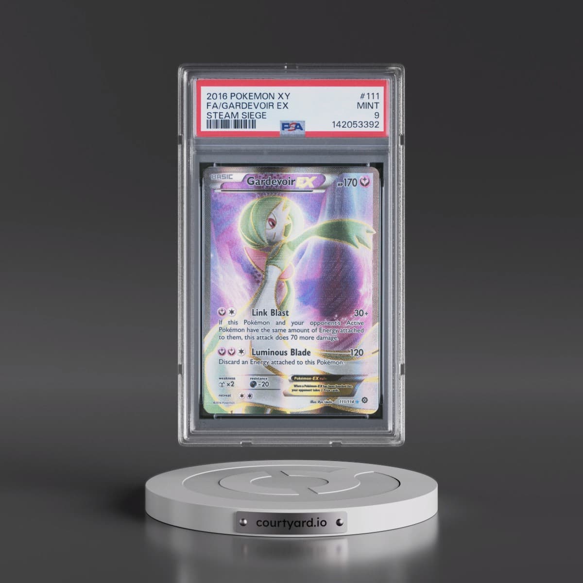 2016 Pokémon XY Steam Siege #111 Gardevoir EX - Holo Full Art (PSA 9 MINT)