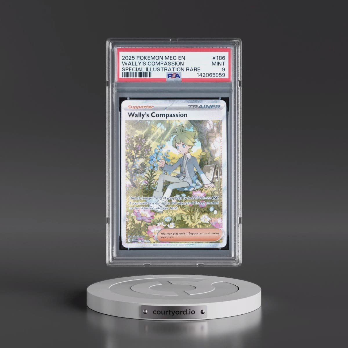 2025 Pokémon Meg EN-Mega Evolution #186 Wally's Compassion - Special Illustration Rare (PSA 9 MINT)